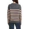 English Factory Womens Striped Crewneck Sweater, S, Grey