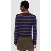 English Factory Women’s Striped Gold Button Cardigan(Brown/Blue)