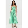 English Factory Women’s Striped Midi Dress(Green Stripe)
