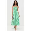English Factory Women’s Striped Midi Dress(Green Stripe)