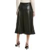High Waisted Black Midi Skirt by ENGLISH FACTORY(Black)