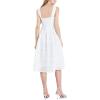 Poprin Heart Embroidery Bustier Midi Dress(White)
