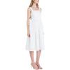 Poprin Heart Embroidery Bustier Midi Dress(White)