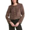 Cropped Knit Jacket(Brown)