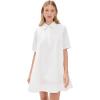English Factory Women’s A-line Short Sleeve Shirt Dress(White)