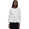 English Factory Women’s Big Collar Poplin Shirt Blouse(White)