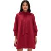 English Factory Women’s Bow Shirt Dress(Burgundy)