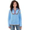 English Factory Women’s Contrast Piping Quarter Zip Sweater(Ocean Blue Multi)