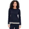 English Factory Women’s Contrast Striped Knit Top(Navy/White)