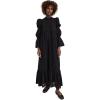 English Factory Women’s Embroidered Swiss Dot Maxi Dress(Black)