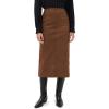 English Factory Women’s Faux Suede Midi Skirt(Brown)