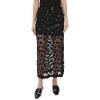 English Factory Women’s Flower Sequin Sheer Midi Skirt(Black)