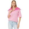 English Factory Women’s Half Sleeves Collar Knit Top(Pink)