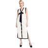 English Factory Women’s Knit Midi Dress with Ribbon Tie(Cream/Black)