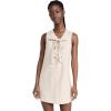 English Factory Women’s Linen Lace Up Front Dress(Tan)