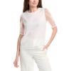 English Factory Women’s Organza Puff Sleeve Top(White)