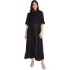 English Factory Women’s Pleated Mix Media Maxi Dress(Black)