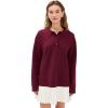 English Factory Women’s Polo Mixed Media Mini Dress(Burgundy/White)
