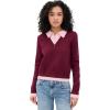 English Factory Women’s Polo Sweater(Burgundy/Pink)