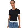 English Factory Women’s Ruffle Detailed Knit Top(Black/White)