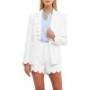 English Factory Women’s Scallop Detailed Single Button Jacket White