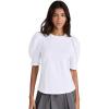 English Factory Women’s Short Puff Sleeve Knit Top(White)