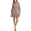 English Factory Womens Stripe Collar Flared Shirtdress, S, Brown