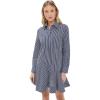English Factory Women’s Stripe Collar Flared Skirt Dress(Navy)