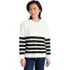 English Factory Women’s Stripe Round Neck Sweater(Ivory/Black)