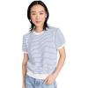 English Factory Women’s Stripe Terry Puff Sleeve Sweatshirt(White/Blue)