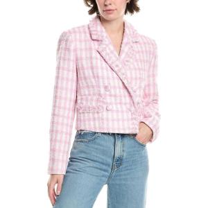 ENGLISH FACTORY: Textured Check Blazer with Checkered Pattern(Pink)