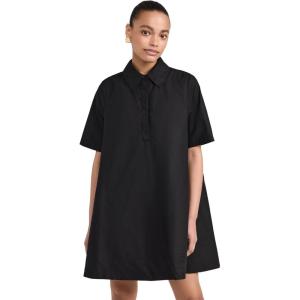 English Factory A-Line Short Sleeve Shirt Dress(Black)