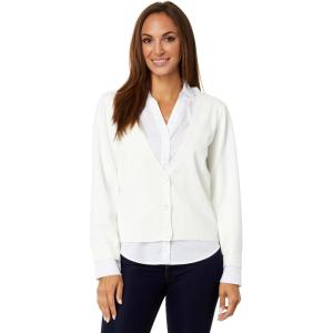 English Factory Mixed Media Cardigan(Cream/White)