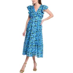 English Factory Printed Open Back Maxi Dress(Blue)