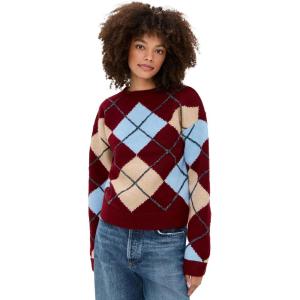 English Factory Women’s Argyle Sweater(Burgundy Multi)