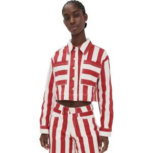 English Factory Women’s Bold Stripe Jacket(Red/White)