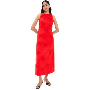 English Factory Women’s Bow Detailed Sleeveless Midi Dress(Red)
