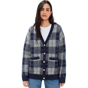 English Factory Women’s Check Cardigan(Navy/Grey)
