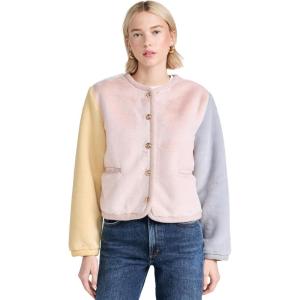 English Factory Women’s Colorblock Faux Fur Jacket