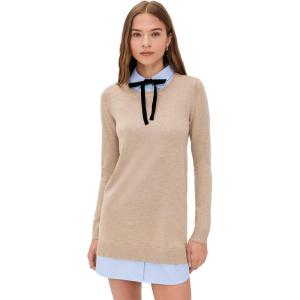 English Factory Women’s Combo Shirtdress(Taupe/Oxford Blue)