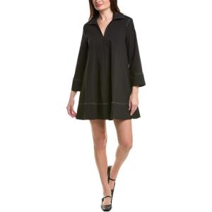 English Factory Womens Contrast Stitch Detailed Mini Dress, Xs, Black