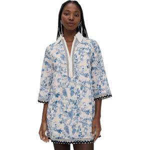 English Factory Women’s Floral Embroidery Mini Dress(Blue)