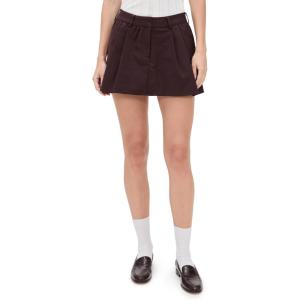 English Factory Women’s Mini Ruffle Skort(Brown)