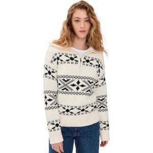 English Factory Women’s Motif Zip Up Sweater(Ivory/Black)