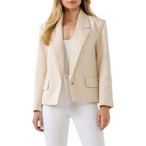 English Factory Women’s One Button Blazer Beige