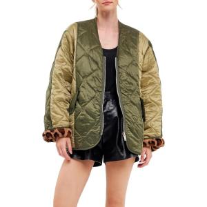 English Factory Women’s Oversize Quilted Jacket Olive XS/S