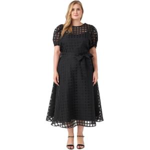 English Factory Women’s Plaid See Through Top Black 1X