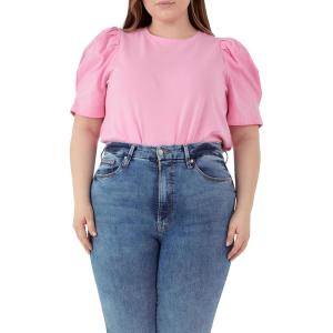 English Factory Women’s Short Puff Sleeve Knit Top Pink