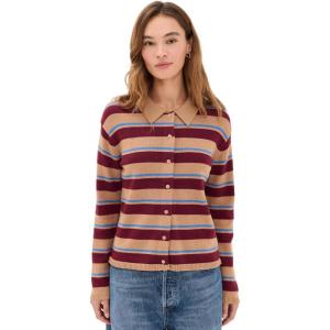 English Factory Women’s Striped Collar Shirt Cardigan(Multi Stripes)