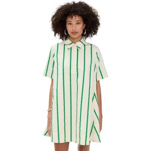 English Factory Women’s Striped Kaftan Mini Dress(Green Multi)